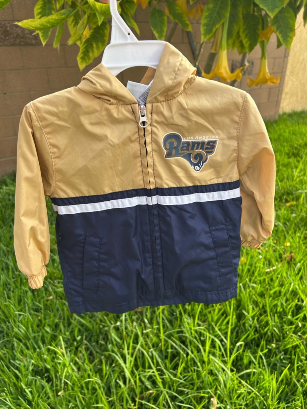 Los Angeles Rams Kids' Hooded Windbreaker Jacket - Gold & Navy